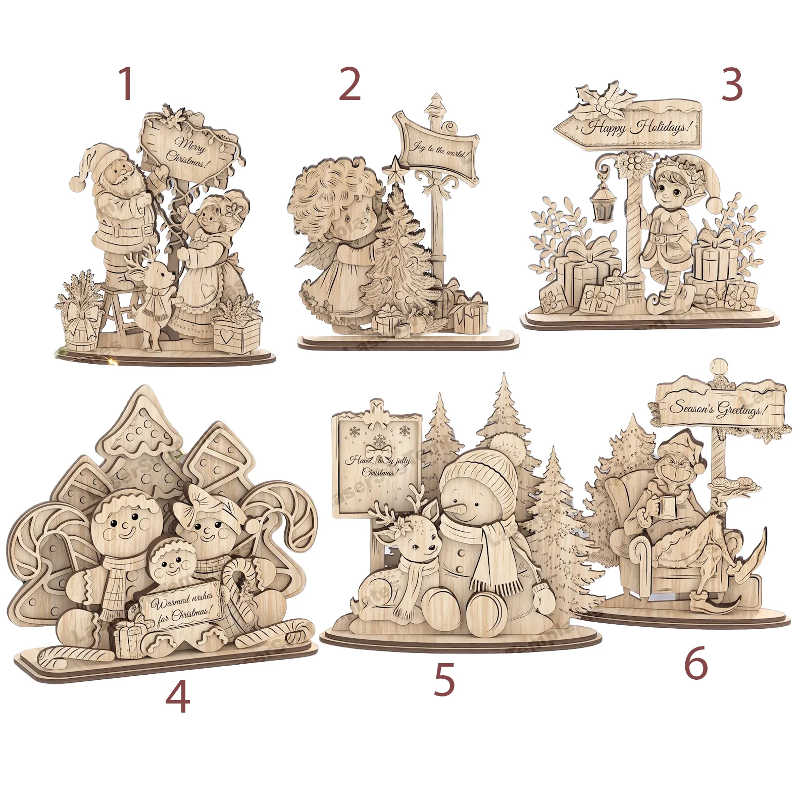 Standing Сhristmas Figurines, Santa Gnome Shelf Sitter